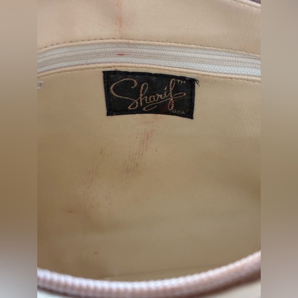 Vintage 1980s Sharif Gold & off whiteMetallic Woven LeatherShoulder Bag - Picture 11 of 16